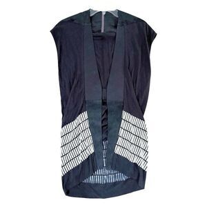 Rick Owens Lilies Long Line Jacket Vest in Black and White M